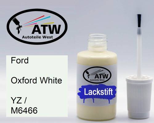 Ford, Oxford White, YZ / M6466: 20ml Lackstift, von ATW Autoteile West.